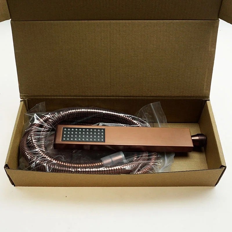 Bluejw Easy Use High Pressure Handheld Shower Head - Square Single Function Sprayer with Hose for Bathroom - Image 3